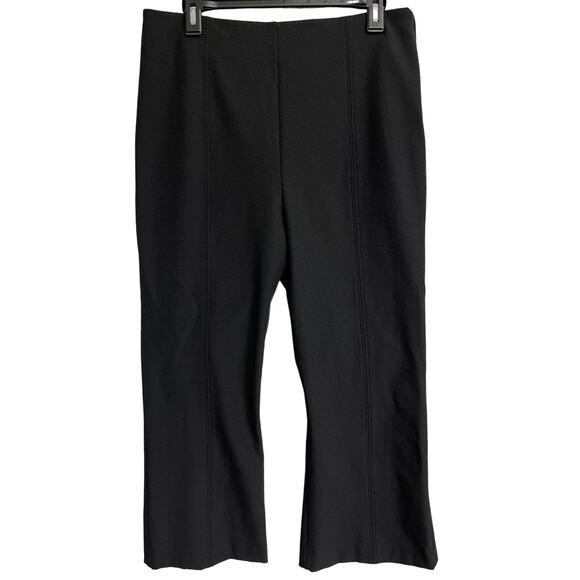 ALC Cropped Dress Pants Women Size 12 Black Wide Leg Minimalist High Rise - Picture 1 of 6
